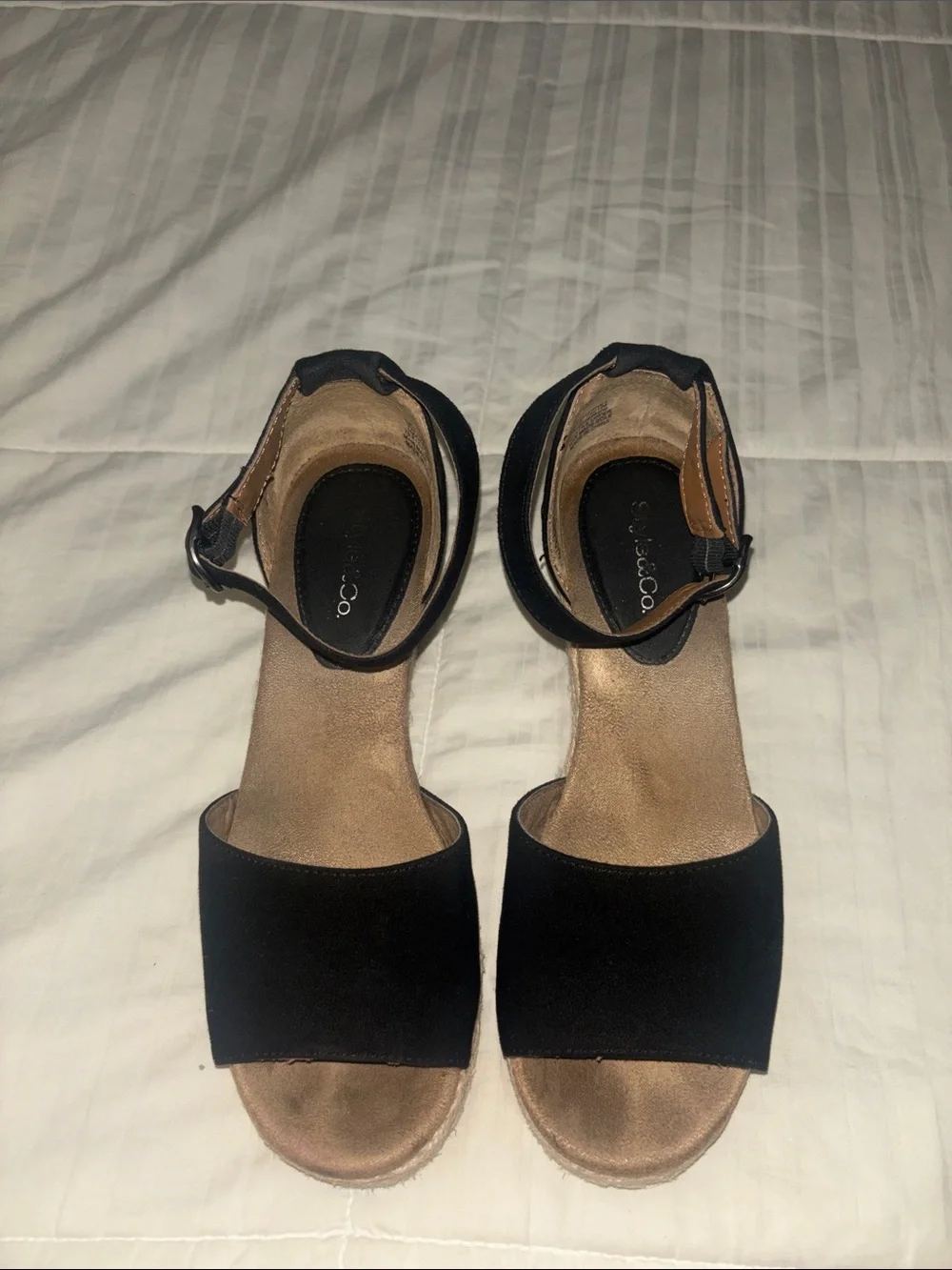 Style & Co Black Espadrille Wedge Sandals with Ankle Strap